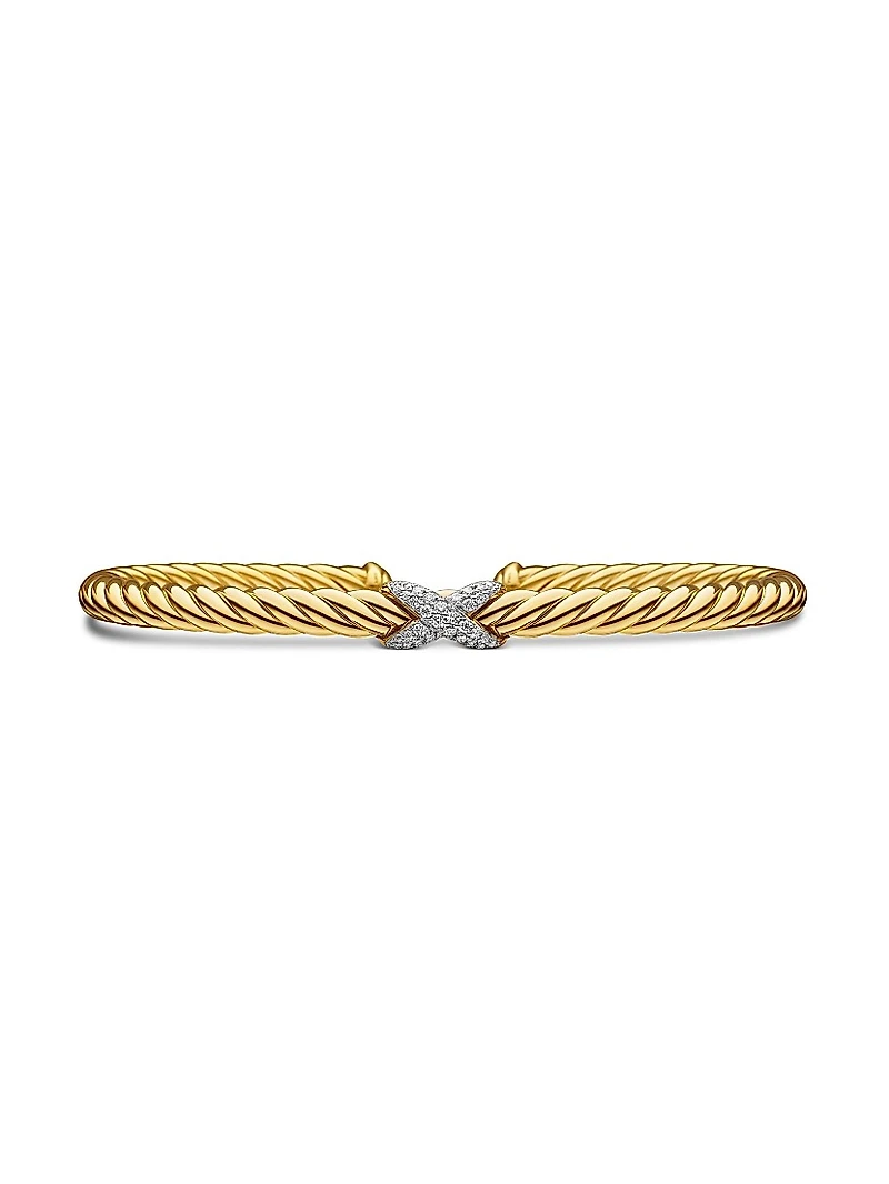 X Cablespira Station Bracelet 18K Yellow Gold