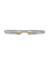 Cable Bracelet With 18K Yellow Gold & Diamonds