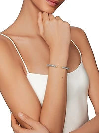 Cable Bracelet With 18K Yellow Gold & Diamonds