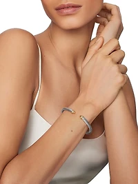 Cable Bracelet With 18K Yellow Gold & Diamonds