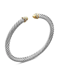 Cable Bracelet With 18K Yellow Gold & Diamonds