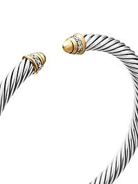 Cable Bracelet With 18K Yellow Gold & Diamonds
