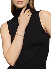 Cable 18K Gold & Diamond Station Cuff Bracelet
