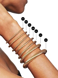 Cable 18K Gold & Diamond Station Cuff Bracelet