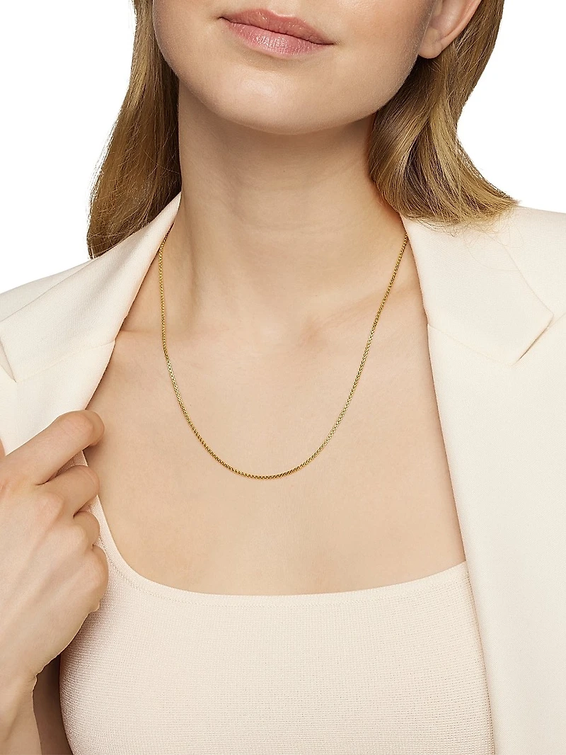 Box Chain Necklace 18K Rose Gold
