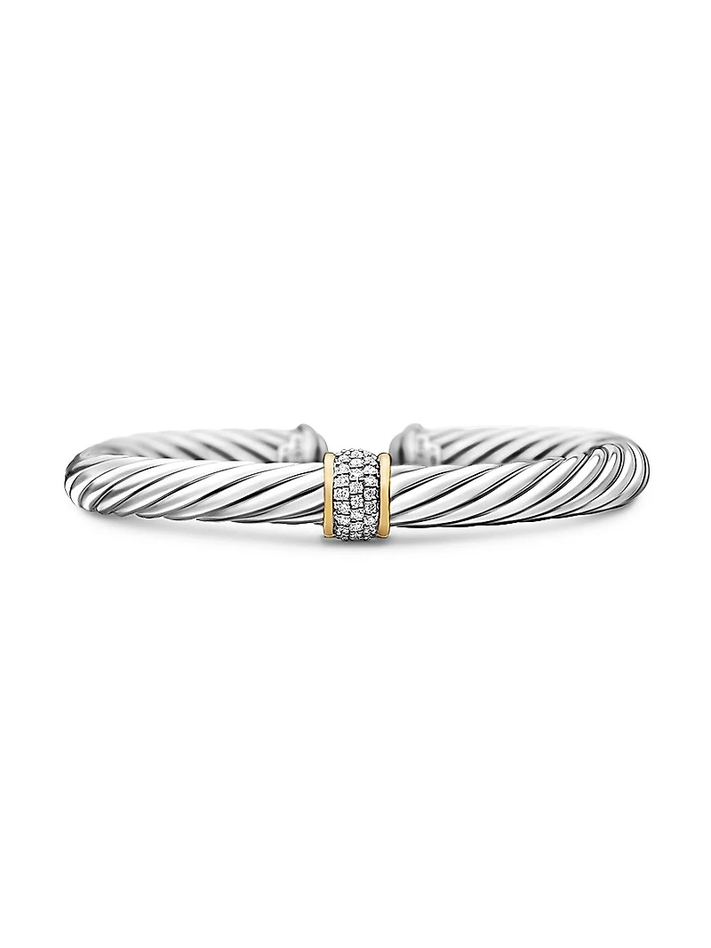 Classic Cable Station Bracelet in Sterling Silver