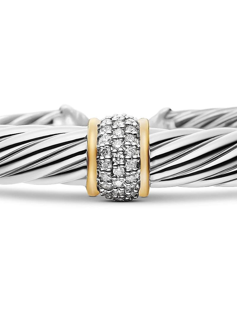 Classic Cable Station Bracelet in Sterling Silver