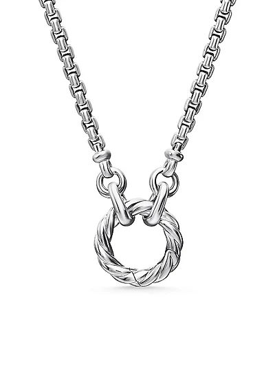 Cable Amulet Vehicle Box Chain Necklace in Sterling Silver, 2.7mm