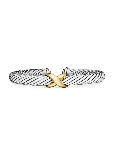 X Crossover Bracelet with 14K Yellow Gold