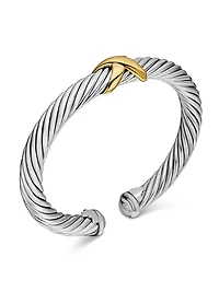 X Crossover Bracelet with 14K Yellow Gold