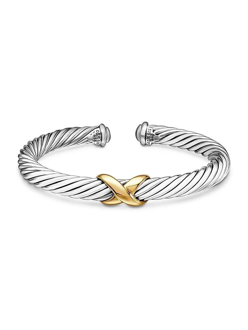 X Crossover Bracelet with 14K Yellow Gold