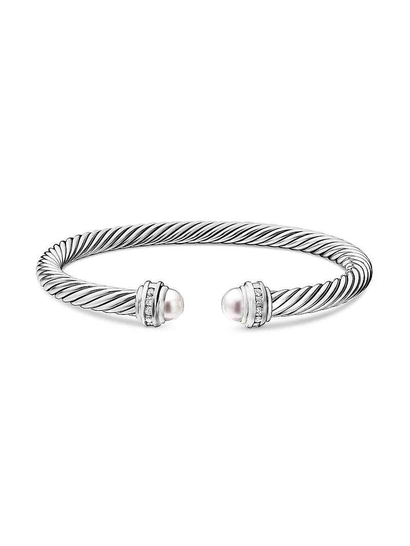 Cable Classics Bracelet With Pearls & Diamonds
