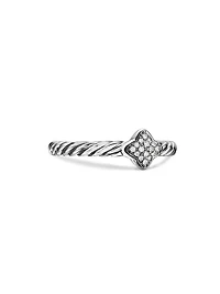 Petite Pavé Quatrefoil Stack Ring with Diamonds