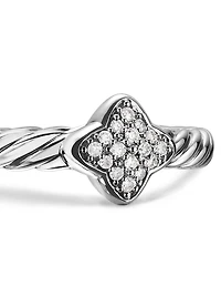 Petite Pavé Quatrefoil Stack Ring with Diamonds
