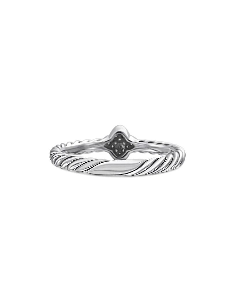 Petite Pavé Quatrefoil Stack Ring with Diamonds