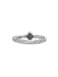 Petite Pavé Quatrefoil Stack Ring with Diamonds