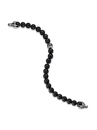 Spiritual Bead Black Diamond, Onyx & Sterling Silver Bracelet