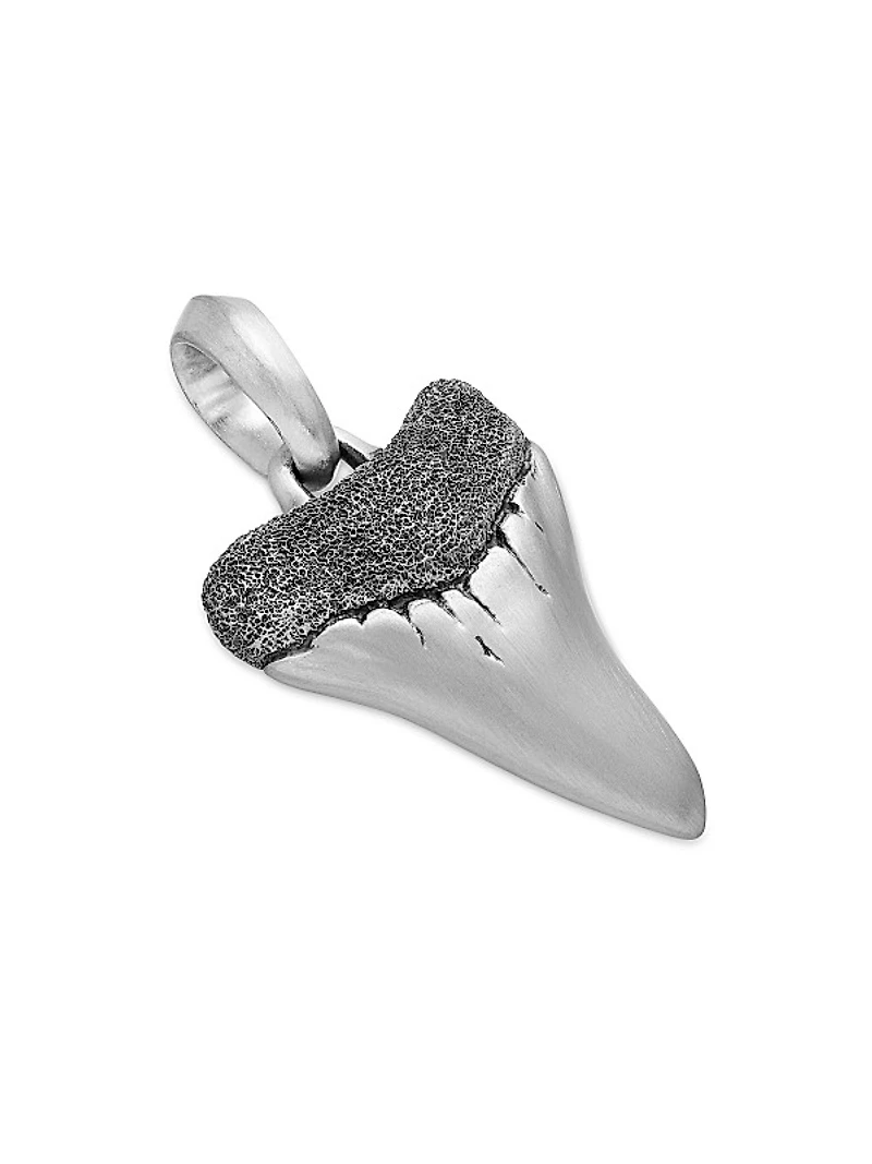 Shark Tooth Amulet in Sterling Silver, 25.8mm