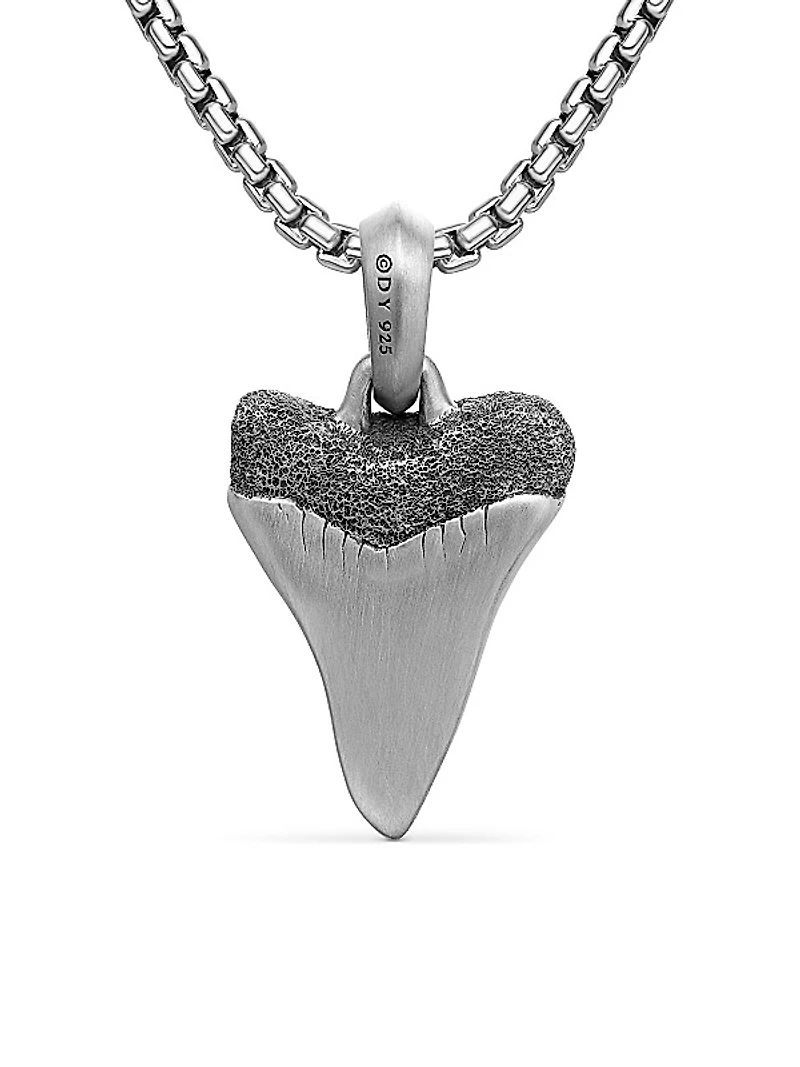 Shark Tooth Amulet in Sterling Silver, 25.8mm