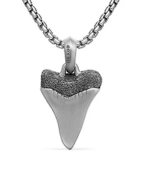Shark Tooth Amulet in Sterling Silver, 25.8mm