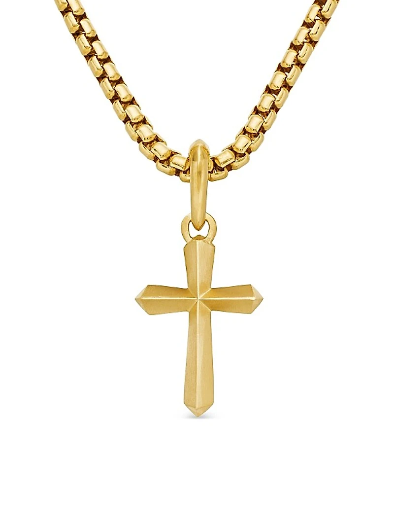 Cross Amulet in 18K Yellow Gold, 19mm