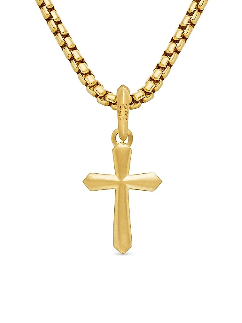 Cross Amulet in 18K Yellow Gold, 19mm
