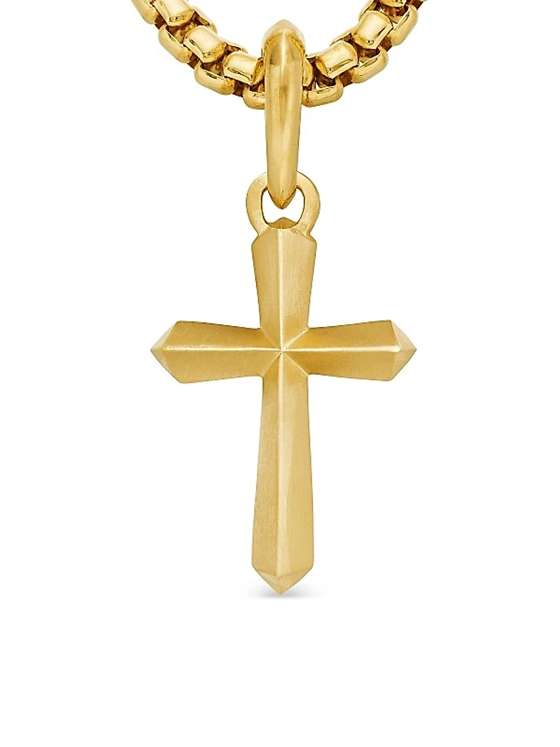 Cross Amulet in 18K Yellow Gold, 19mm
