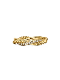 Petite Infinity Twisted Ring 18K Yellow Gold With Diamonds
