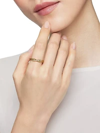 Petite Infinity Twisted Ring 18K Yellow Gold With Diamonds