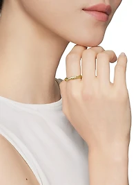 Petite Infinity Twisted Ring 18K Yellow Gold With Diamonds