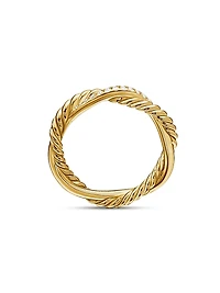 Petite Infinity Twisted Ring 18K Yellow Gold With Diamonds
