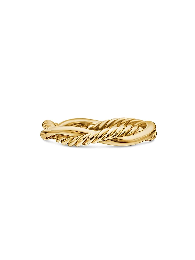 Petite Infinity Twisted Ring 18K Yellow Gold With Diamonds