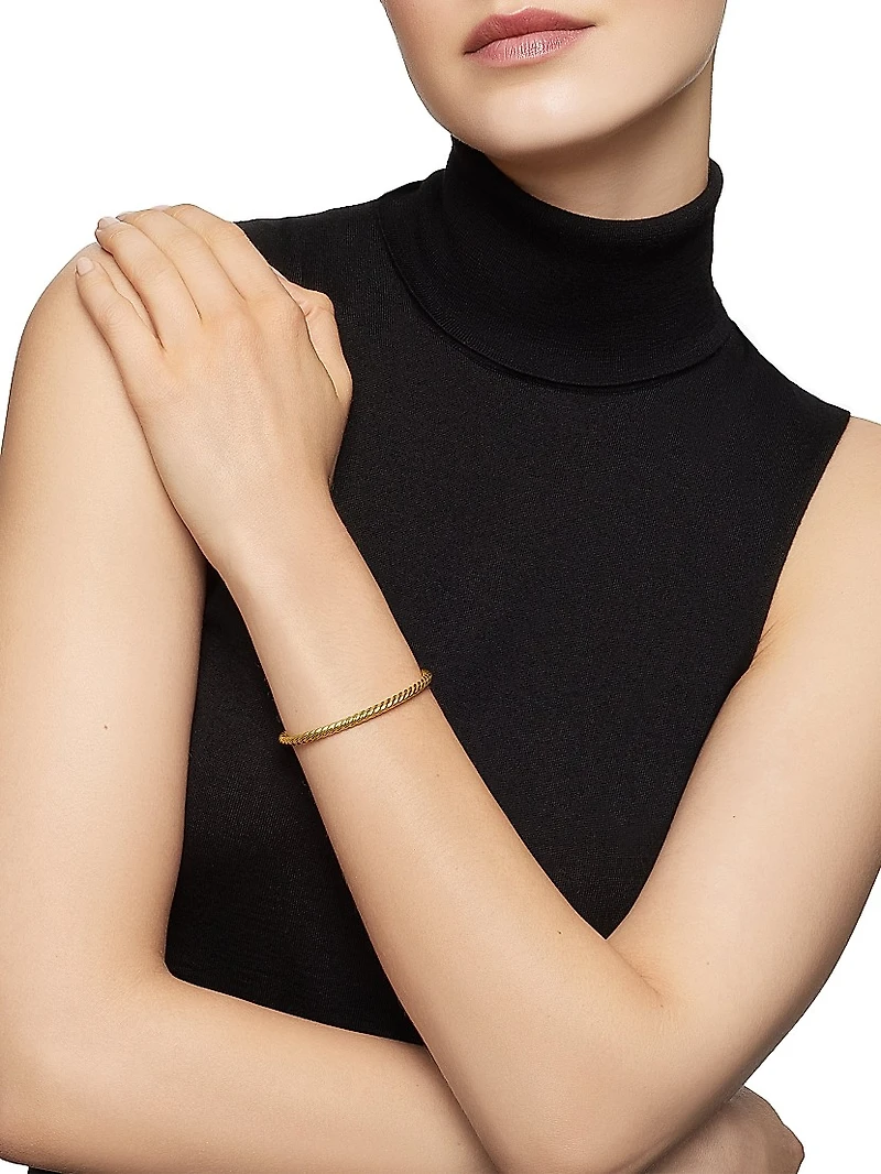 Cable Flex Bracelet 18K Yellow Gold, 4mm