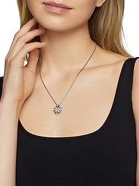 Starburst Pendant Necklace in Sterling Silver with Diamonds