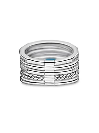 Stax Wide Ring with Hampton Blue Topaz & Diamonds