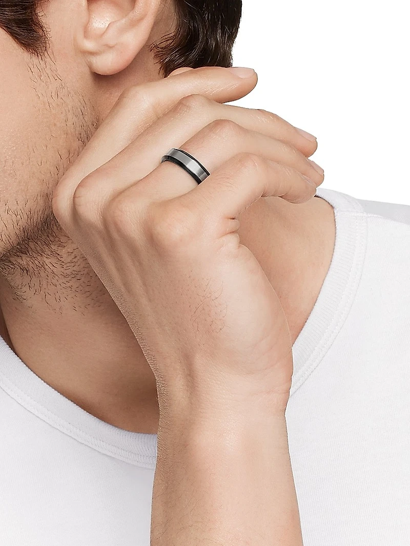 Titanium Beveled Band Ring