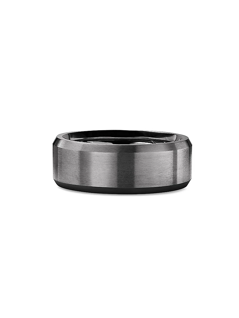 Streamline Beveled Band Ring Titanium, 8.5MM