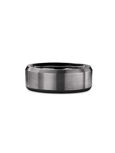 Streamline Beveled Band Ring Titanium, 8.5MM