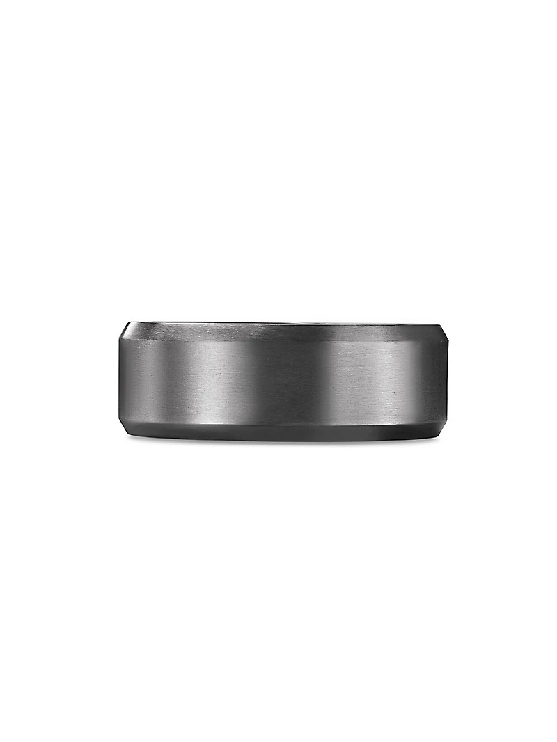 Streamline Beveled Band Ring Titanium, 8.5MM