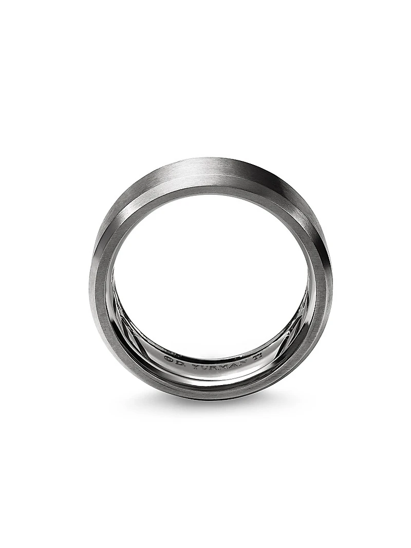 Streamline Beveled Band Ring Titanium, 8.5MM
