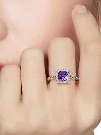 Petite Chatelaine® Pavé Bezel Ring with Diamonds