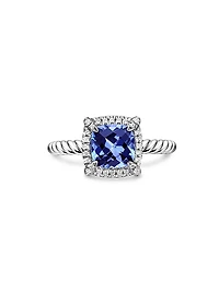 Petite Chatelaine Pavé Bezel Ring 18K White Gold