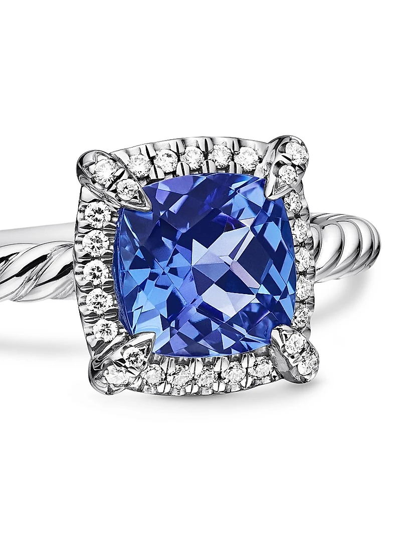 Petite Chatelaine Pavé Bezel Ring 18K White Gold