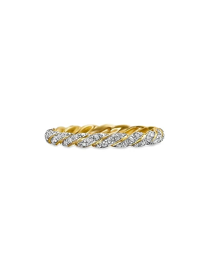 Paveflex Ring Eith Diamonds 18K Yellow Gold, 2.8MM
