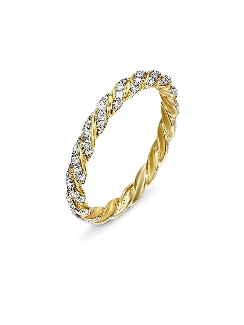 Paveflex Ring Eith Diamonds 18K Yellow Gold, 2.8MM