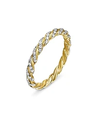 Paveflex Ring Eith Diamonds 18K Yellow Gold, 2.8MM