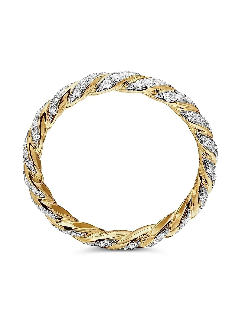 Paveflex Ring Eith Diamonds 18K Yellow Gold, 2.8MM