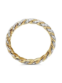 Paveflex Ring Eith Diamonds 18K Yellow Gold, 2.8MM
