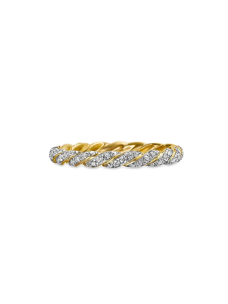 Paveflex Ring Eith Diamonds 18K Yellow Gold, 2.8MM