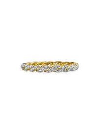 Paveflex Ring Eith Diamonds 18K Yellow Gold, 2.8MM